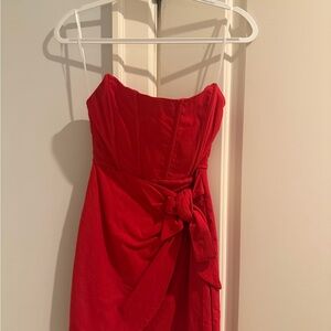 Elegant Red Strapless Dress
